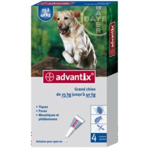 ADVANTIX CHIEN 4 ML (25-40 kg) tiques puces moustiques