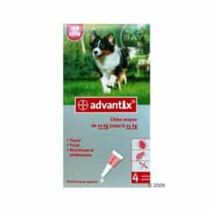 ADVANTIX CHIEN 2,5 ML (10-25 kg) moustiques puces tiques