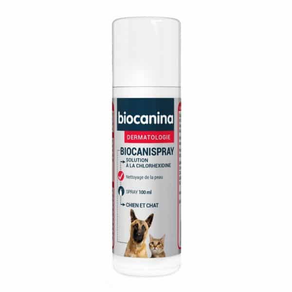 Biocanispray Chlorhexidine : Solution pour Nettoyer et Désinfecter la Peau des Chiens et Chats