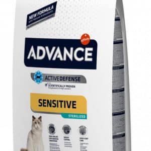 Croquettes Advance Sterilized Sensitive, Saumon pour chat