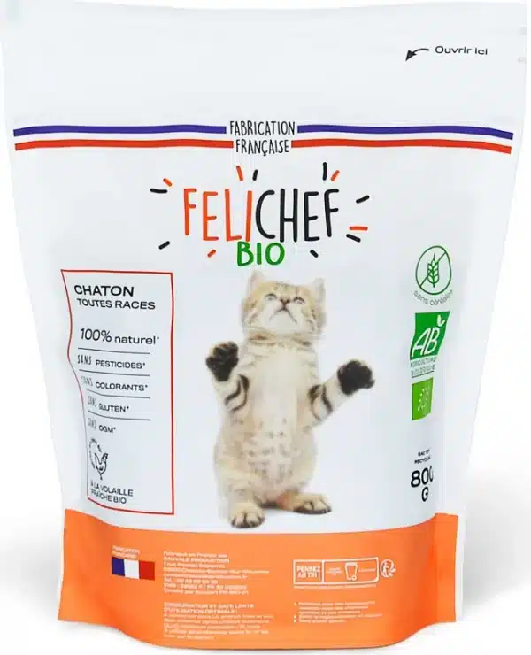 FELICHEF BIO Croquettes BIO Sans Céréales pour Chaton - La Nutrition Biologique pour une Croissance Saine