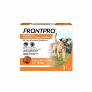 Frontpro M Chiens 4 À 10 Kg 3 Cps - Une Protection Efficace Contre les Puces et les Tiques